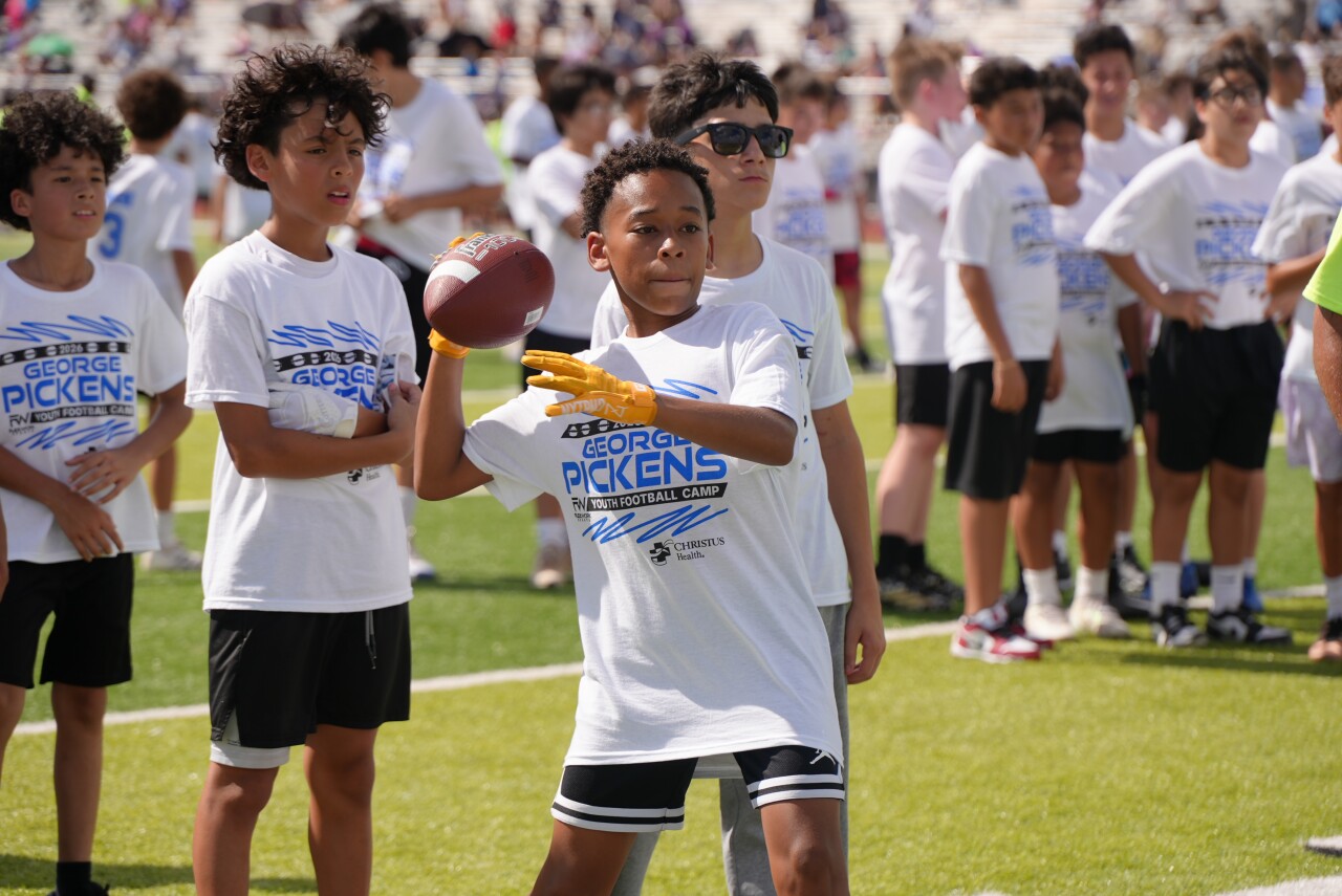 Athlete at George Pickens youth football camp
