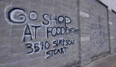 A spray-painted message on the front of Cash Saver grocery store redirects shoppers to another option as the Ledbetter location closed its doors permanently this week. Photos of Cash Saver, one of the few grocery stores serving east Oak Cliff, were taken at 2130 E. Ledbetter Drive in Dallas on June 10, 2026.