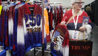 Donna Krauss of Plano shops during the Texas GOP convention in the George R. Brown Convention Center in Houston.