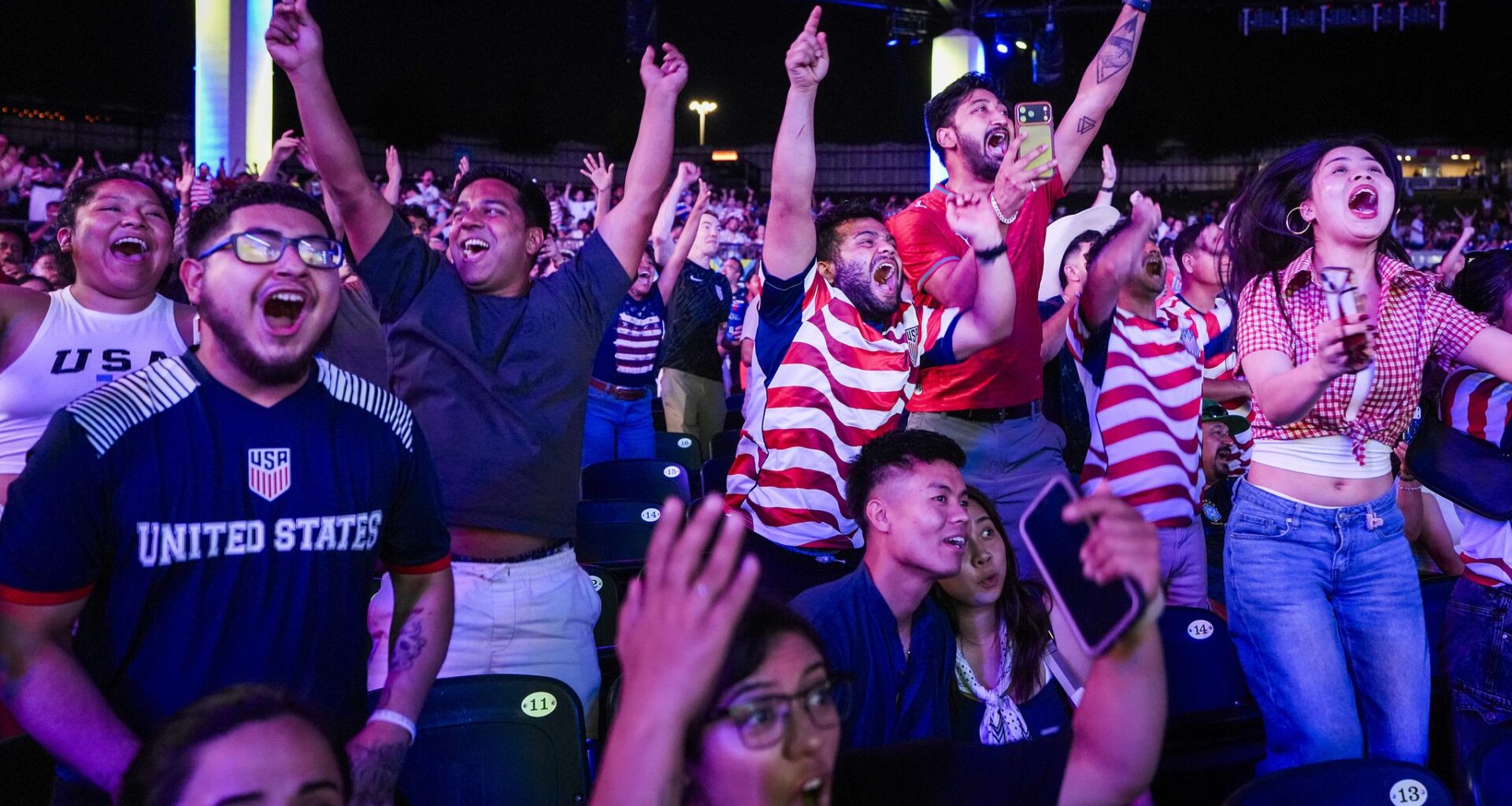 Fans celebrate USMNT's World Cup-opening win at Fair Park Fan Fest