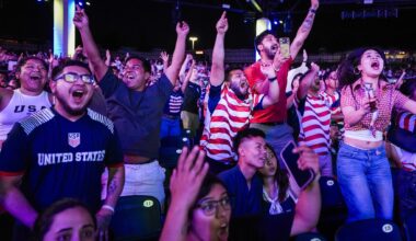 Fans celebrate USMNT's World Cup-opening win at Fair Park Fan Fest