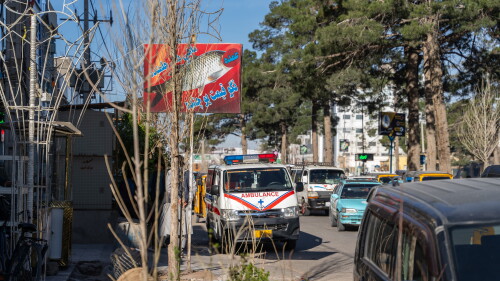 Herat, Afghanistan, ambulance on Herat Street