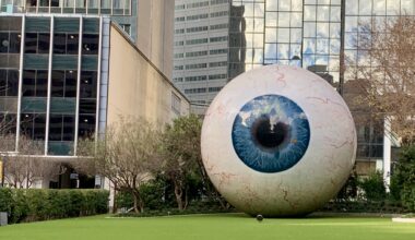 Why does Dallas have a giant eyeball statue downtown?