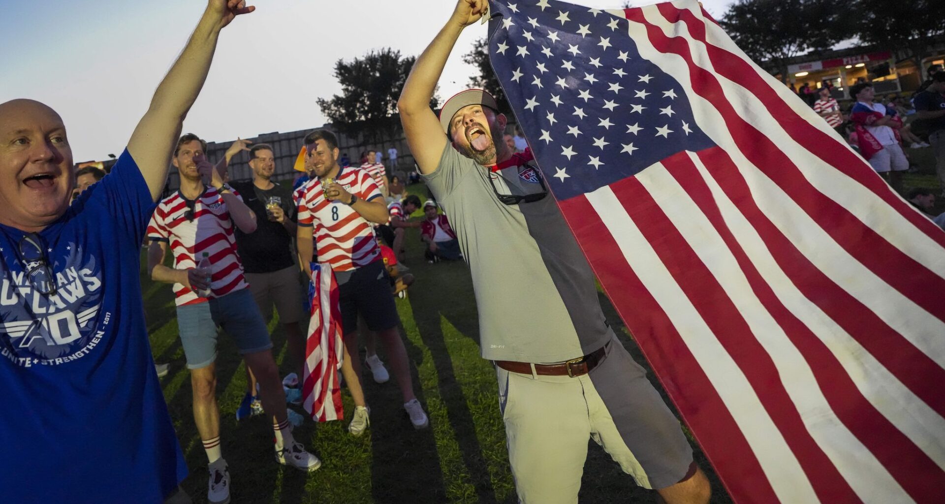 Fans watch Team USA win against Team Paraguay in FIFA World Cup
