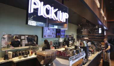 Inside Fort Worth-based coffeeshop Ampersand on Saturday, June 13, 2026 at the new terminal C of DFW International Airpor