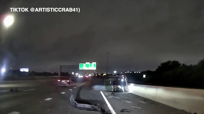 WATCH: Multiple vehicles collide in chain-reaction crash on Loop 410