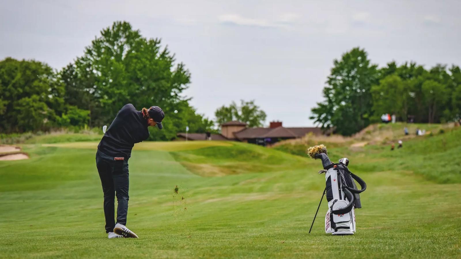 Tim Wiedemeyer tees off at the Corvallis Regional