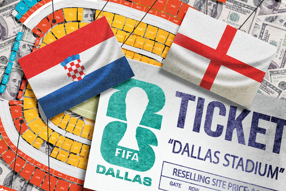World Cup ticket prices for England-Croatia at AT&T Stadium