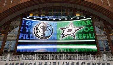 An exterior view of the American Airlines Center after the Dallas Stars announced they are building a new arena in Plano, June 1, 2026. A day before, the Dallas Mavericks also announced they were leaving the AAC for North Dallas.