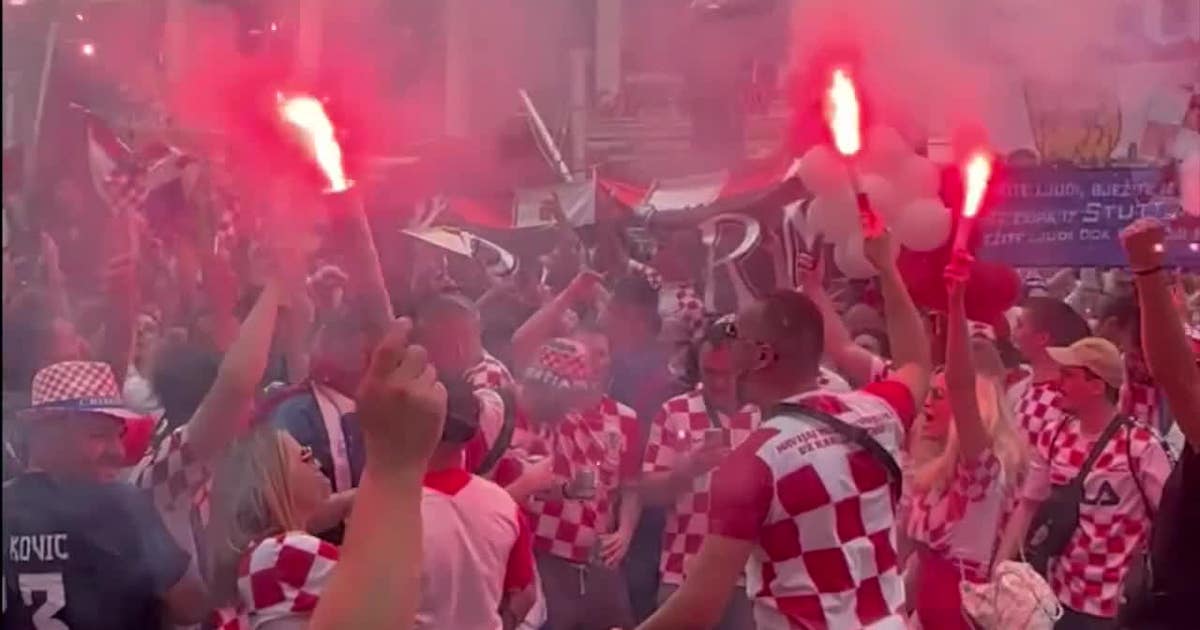 Croatia fans take over Texas for Downtown Dallas parade ahead of England match