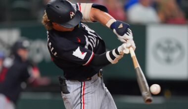 Larnach leads off with homer and Twins go on to 12-2 win to clinch another series in Texas