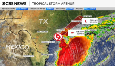 Tropical Storm Arthur forms off Texas Gulf Coast