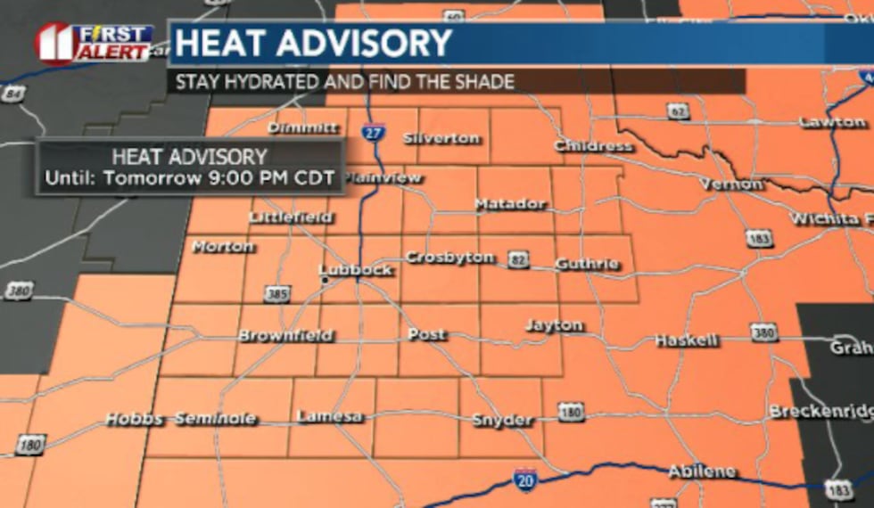 Excessive heat has triggered heat advisories for the entire area Wednesday afternoon