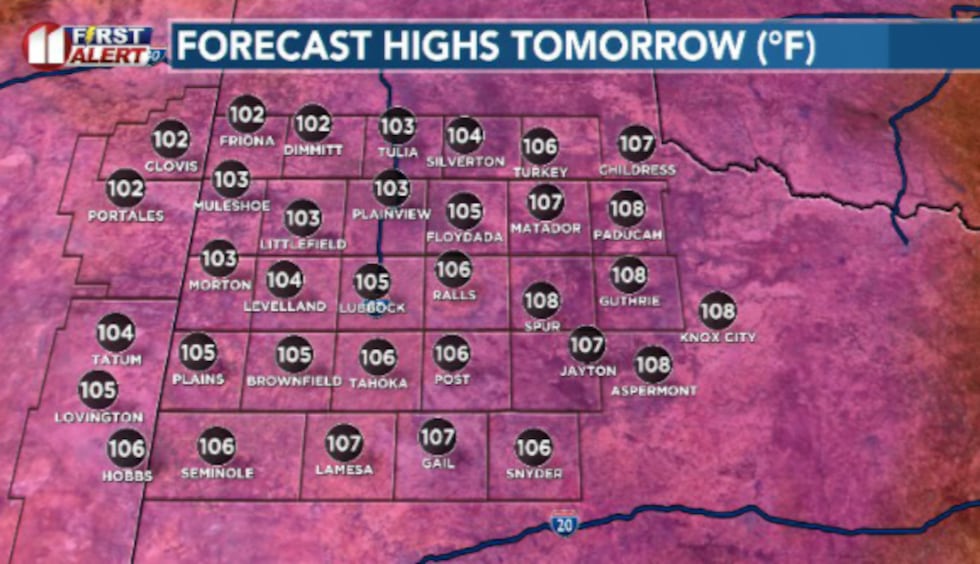 Excessive heat moves in Wednesday afternoon, sending temperatures will past the century mark...