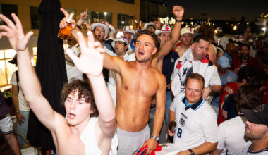 Photos show wild night as England fans drink Texas pub dry