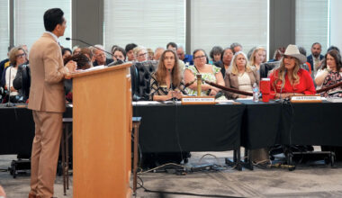State Board of Education member Julie Pickren speaks during a meeting on proposed social studies standards at the Barbara Jordan Building in Austin on Monday, June 22, 2026. The board is considering revisions that would place greater emphasis on Christian history and biblical content in public school classrooms.