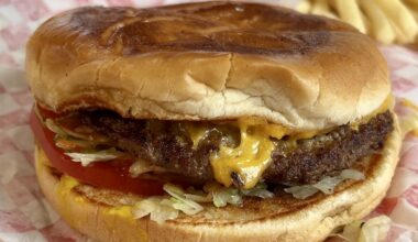 The large burger from Brenda's Burgers.