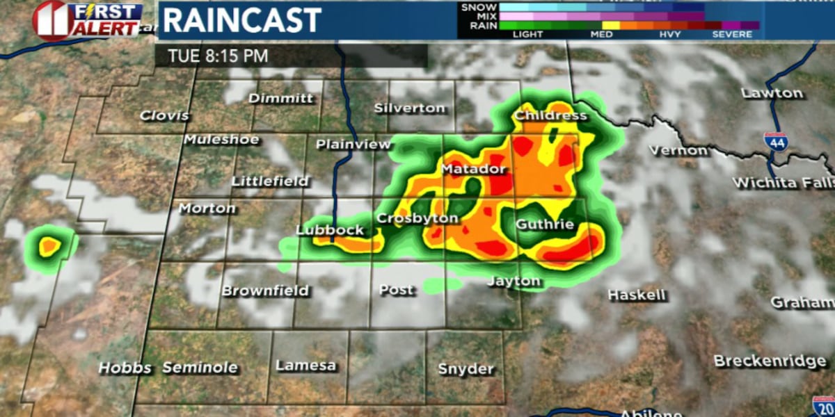 LIVESTREAM: Thunderstorms moving across Rolling Plains, northeast of Lubbock