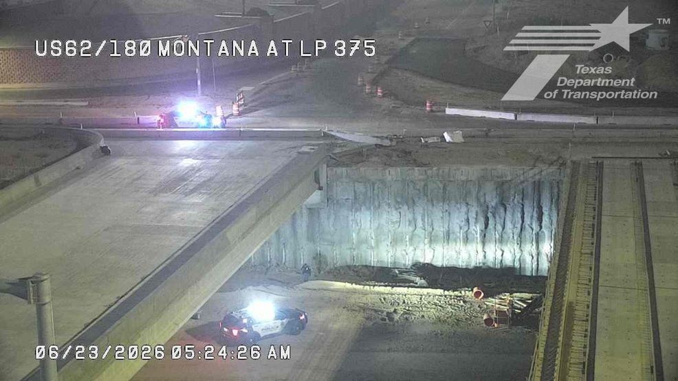 Overturned vehicle closes all lanes on Montana East before Joe Battle in El Paso. (Courtesy: Texas Department of Transportation)