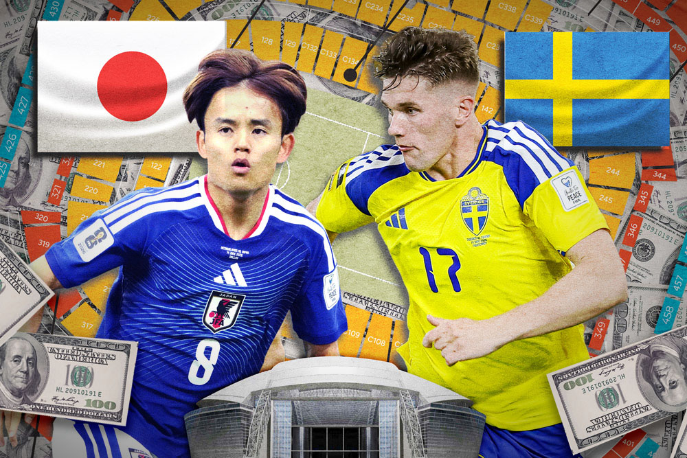 How much are last-minute tickets for the Japan-Sweden World Cup game?