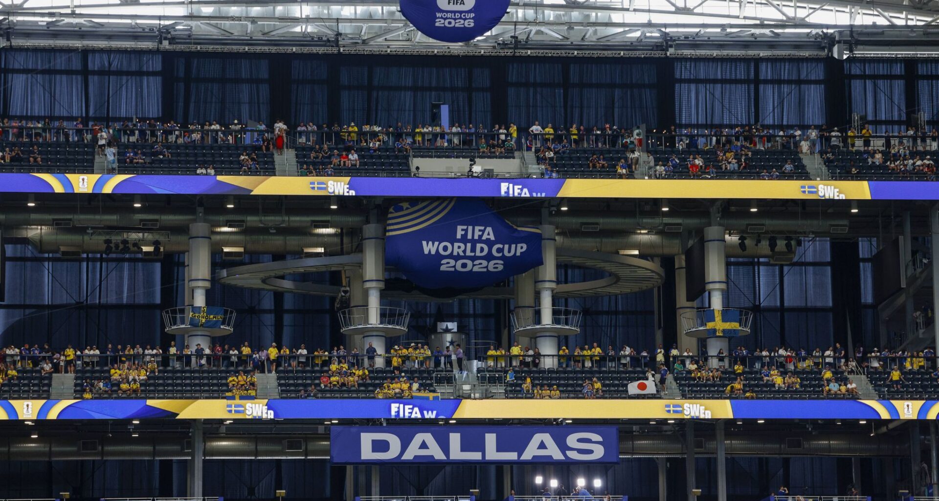 FIFA uses curtains to block sun for World Cup match at AT&T Stadium