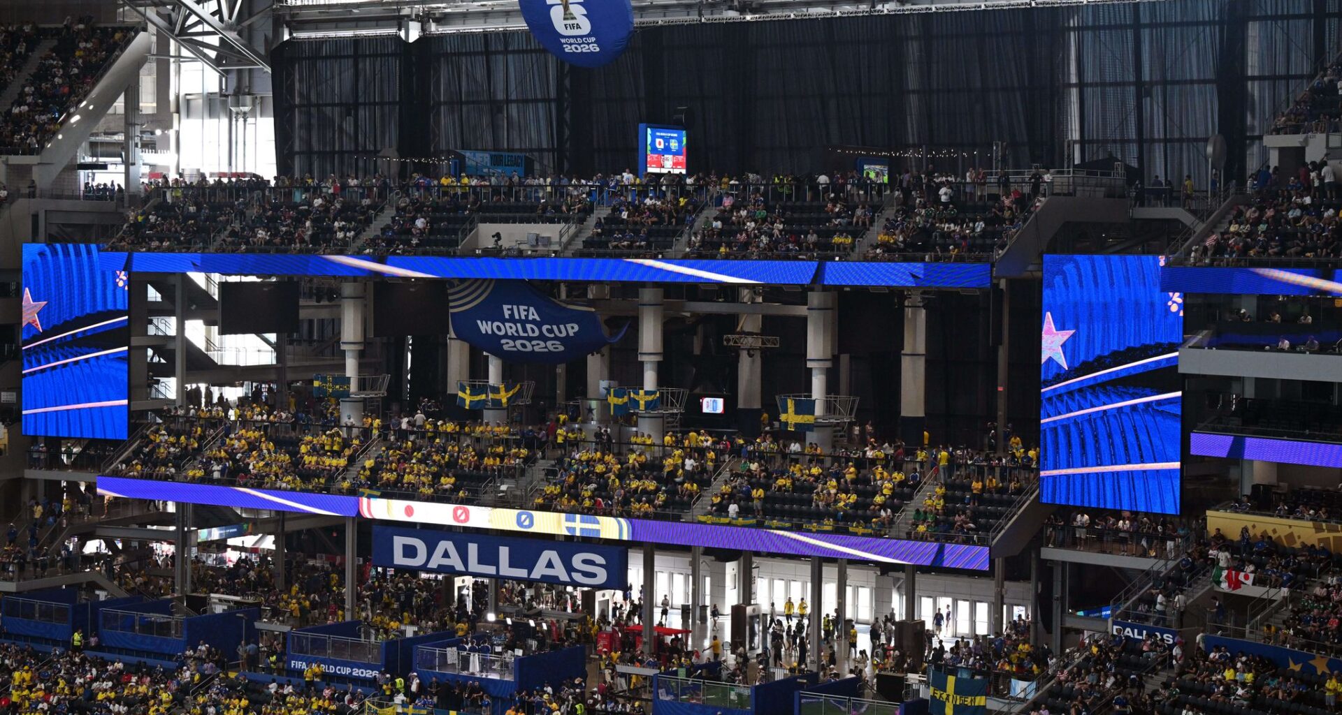 Curtains go up at AT&T Stadium for the World Cup, a glare-blocking move rejected by Jerry Jones