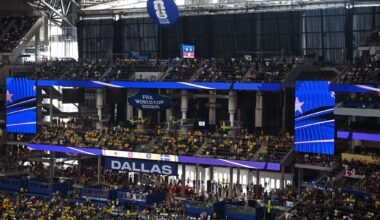 Curtains go up at AT&T Stadium for the World Cup, a glare-blocking move rejected by Jerry Jones