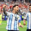 Lionel Messi #10 of Argentina celebrates after scoring his team's first goal during the FIFA World Cup 2026 group match against Austria in Arlington, Texas, on Monday. The goal, his 17th at a World Cup, broke the all-time scoring record for a man.