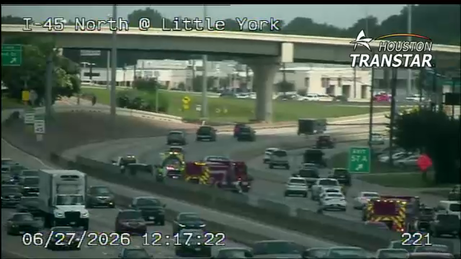 13 Alert Traffic: Multiple northbound lanes closed on North Freeway at Little York due to crash, Houston TranStar says