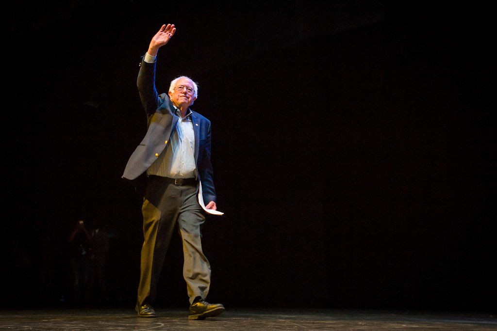 Vermont Sen. Bernie Sanders appeared Saturday at the Texas Democratic Convention in Corpus Christi, where he urged Democrats to organize around an economic message focused on affordability and income inequality.