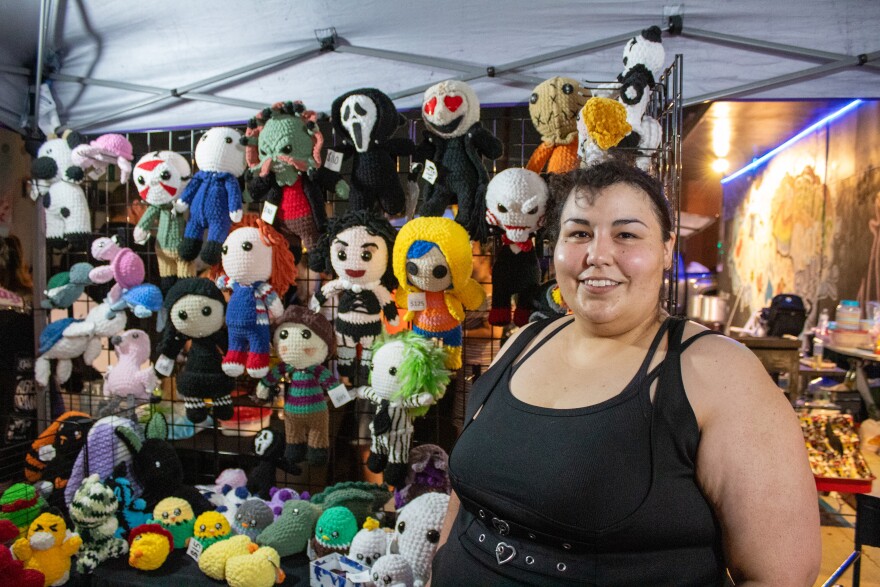 Alicia Torres was one of the many vendor at the pride parade, with her booth "Alicia's Twisted Needle."