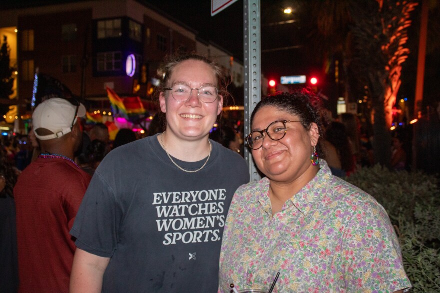 Cat Staskawicz and Jasmine Jimenez at the San Antonio Pride Parade.