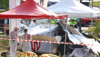 A skydiving plane crashes in northeastern France, killing all 11 people on board