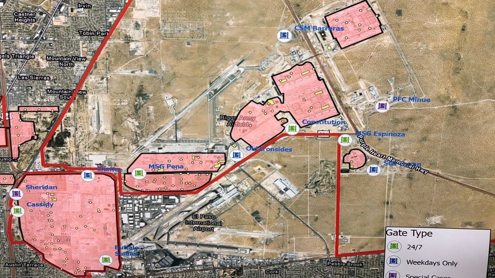 Fort Bliss map. June 29, 2026. Credit: KFOX14/CBS4