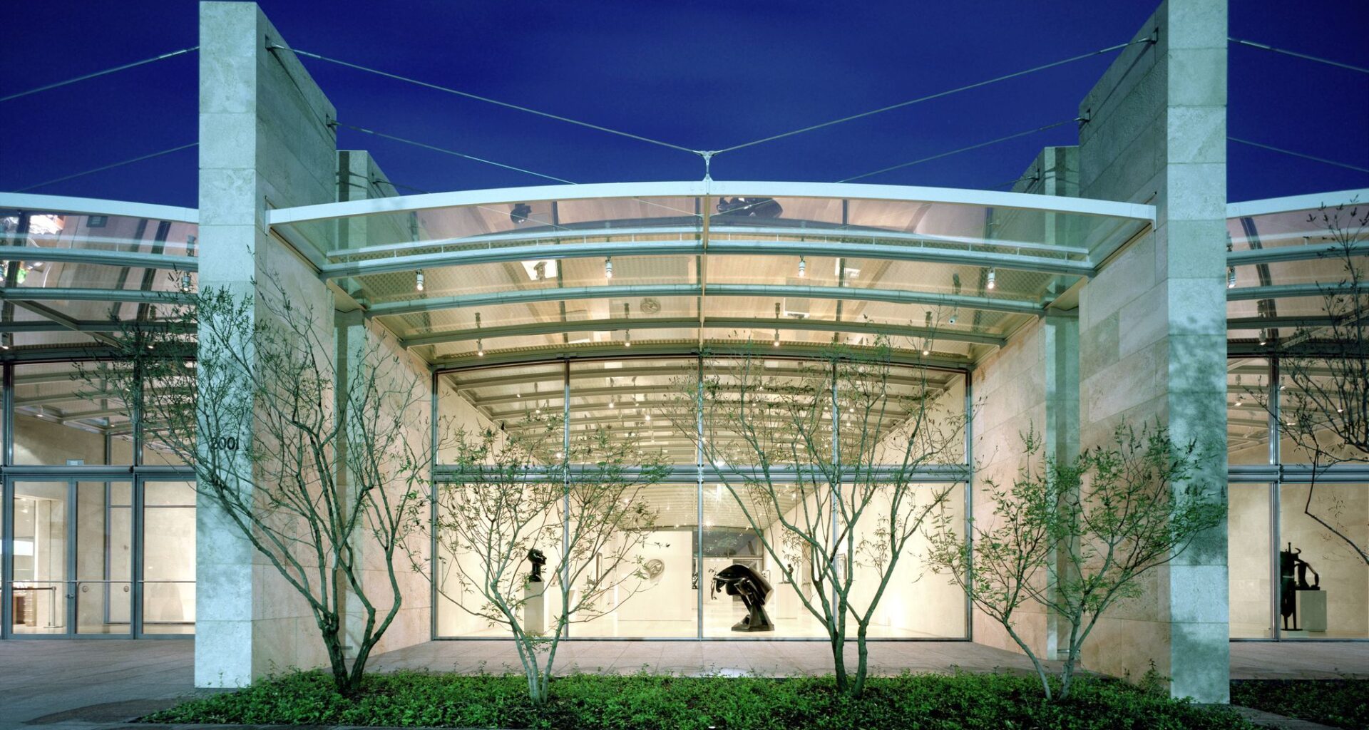 Juvenile magnolias lining Flora Street in front of the Nasher Sculpture Center in 2003.