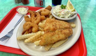 The shrimp and fish daily special from The Lighthouse Seafood.