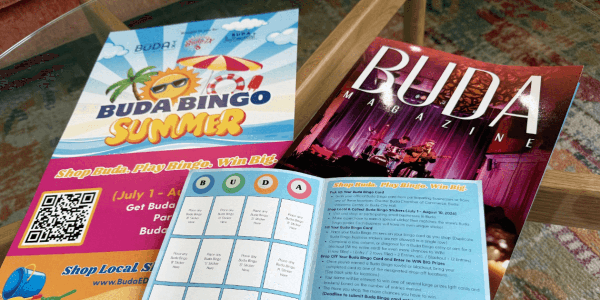 Explore historic Downtown Buda one Bingo square at a time