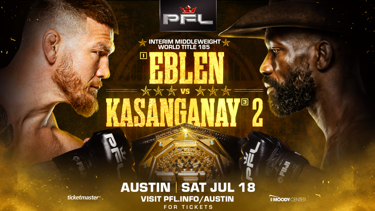 JOHNNY EBLEN VS. IMPA KASANGANAY FOR INTERIM MIDDLEWEIGHT TITLE HEADLINES PFL AUSTIN thumbnail