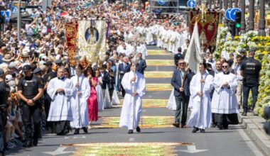 Over a million people took part in the Corpus Christi procession with Pope Leo XIV in Madrid on June 7, 2026.