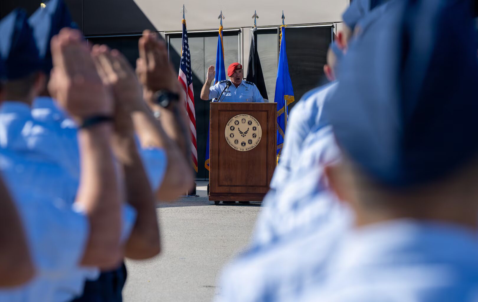 Second Air Force commander reviews BMT graduation at JBSA-Lackland > Joint Base San Antonio > News