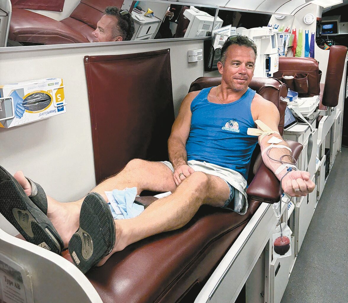 Giving blood - Port Aransas South Jetty