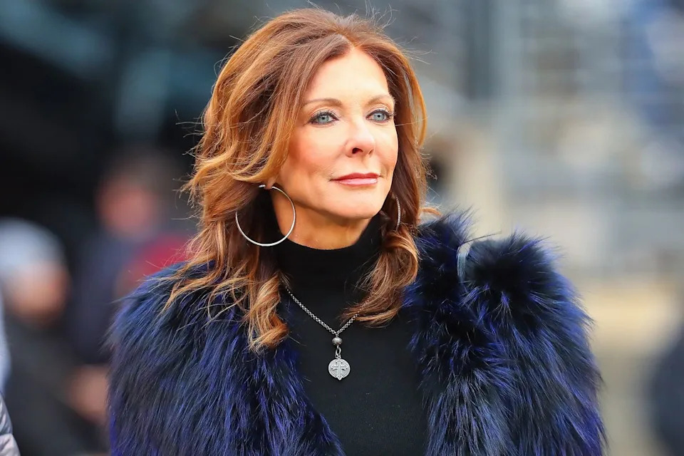 Charlotte Jones Anderson on the field prior to the National Football League game between the New York Giants and the Dallas Cowboys on December 30, 2018.Credit: Rich Graessle/Icon Sportswire/Getty
