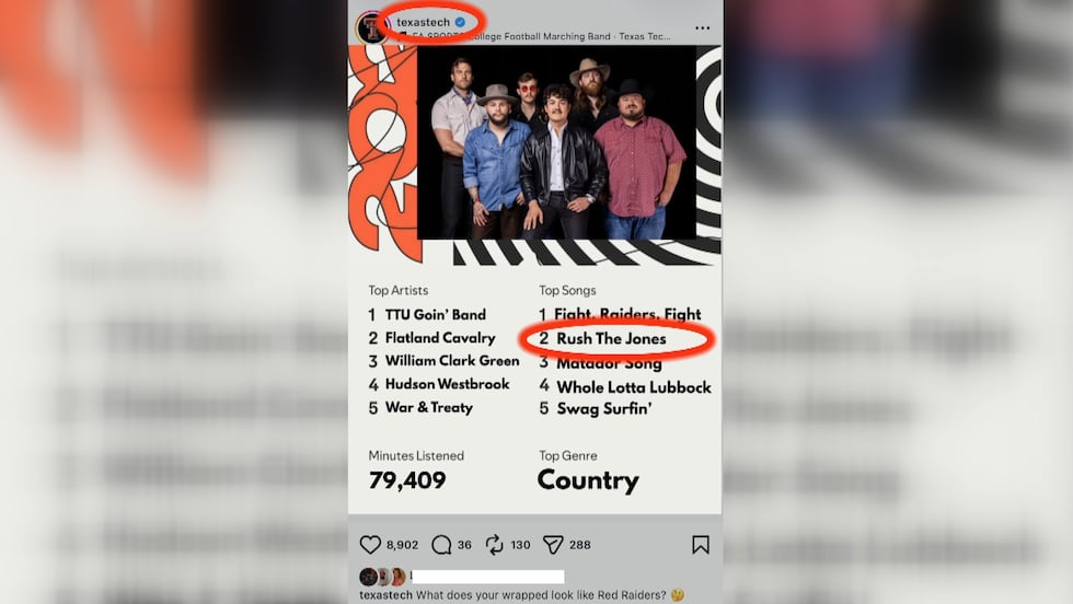 A song born from a moment of chaos at a Texas Tech football game has become the subject of a...