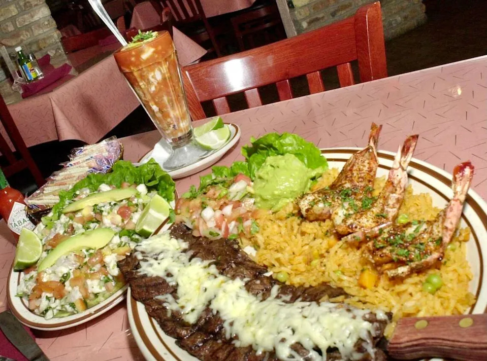 Carne asada with shrimp, shrimp cocktail and ceviche at La Playa Maya in Ridglea.