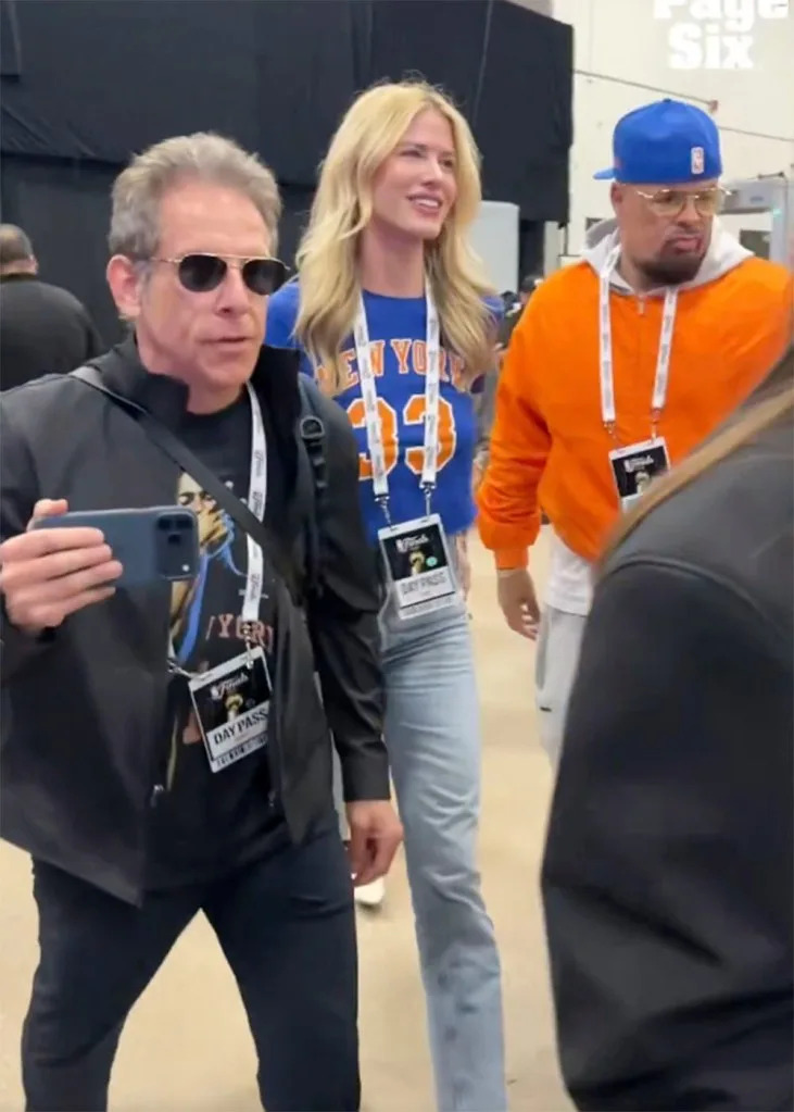 Ben Stiller (L) entering Frost Bank Center for Game 1 of the NBA Finals between the New York Knicks and the <a class="link " href="https://sports.yahoo.com/nba/teams/san-antonio/" data-i13n="sec:content-canvas;subsec:anchor_text;elm:context_link" data-ylk="slk:San Antonio Spurs;sec:content-canvas;subsec:anchor_text;elm:context_link;itc:0" data-yga="{"yLinkElement":"context_link","yModuleName":"content-canvas","yLinkText":"San Antonio Spurs","ySubModuleName":"anchor_text","yHasCommerce":false}">San Antonio Spurs</a> on June 3, 2026. XNew York Post Sports