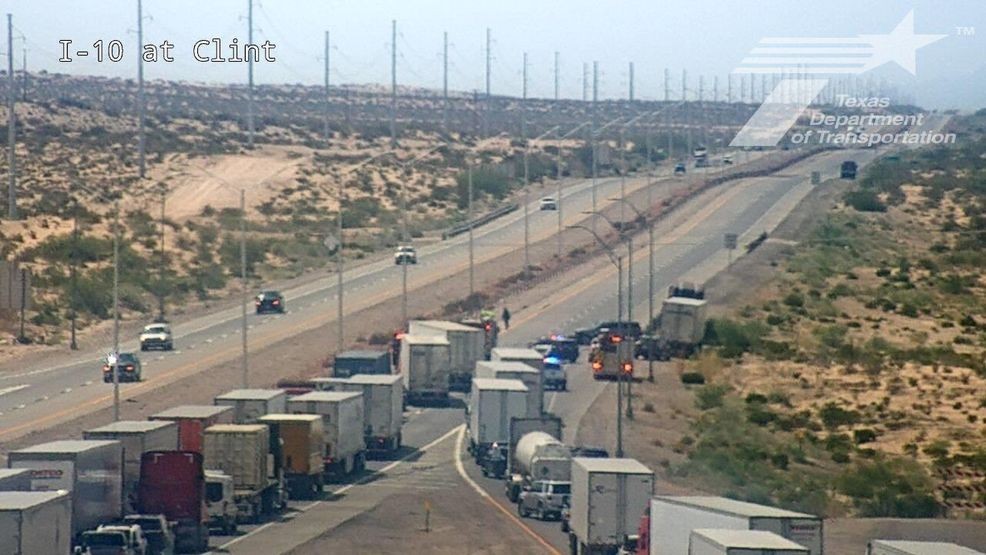 Six people were injured in an I-10 crash at Clint. June 29, 2026. Credit: TxDOT