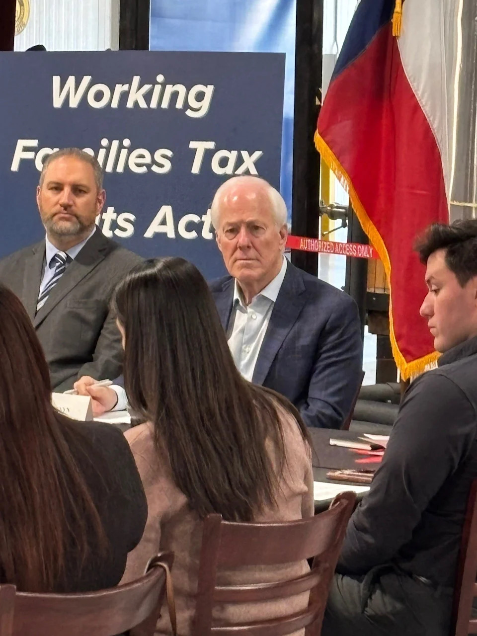 U.S. Senator John Cornyn, R-TX, met with local small business owners and employees to hear from them on how the Working Families Tax Cuts Act will help their families and businesses.
