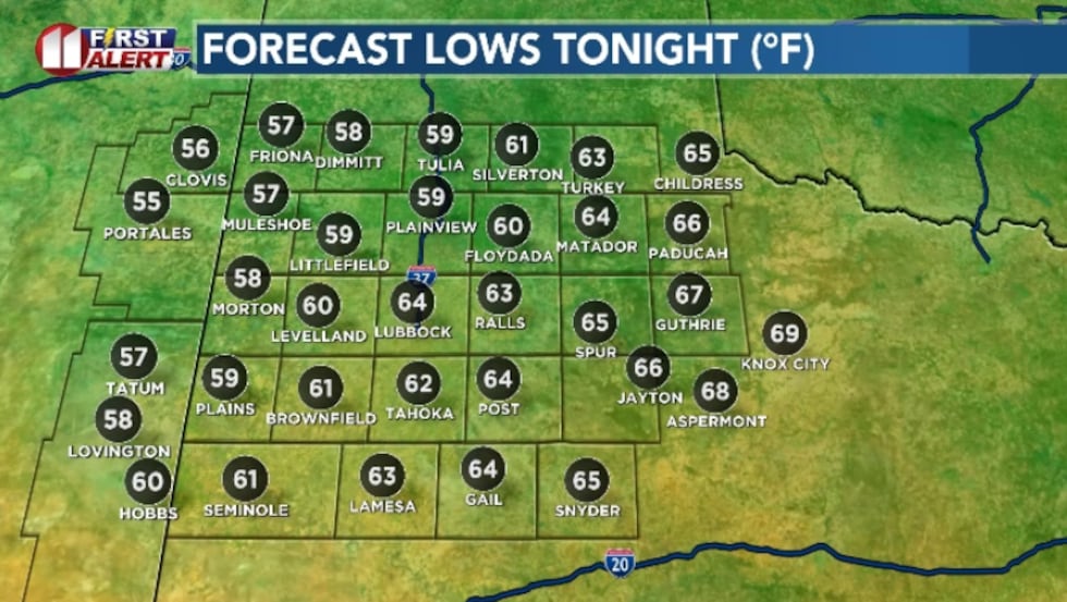 Mild and humid as we stay in the 60s and upper 50s