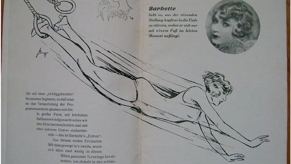 Barbette, from the August 1931 Program of the Wintergarten Theatre in Berlin, Germany