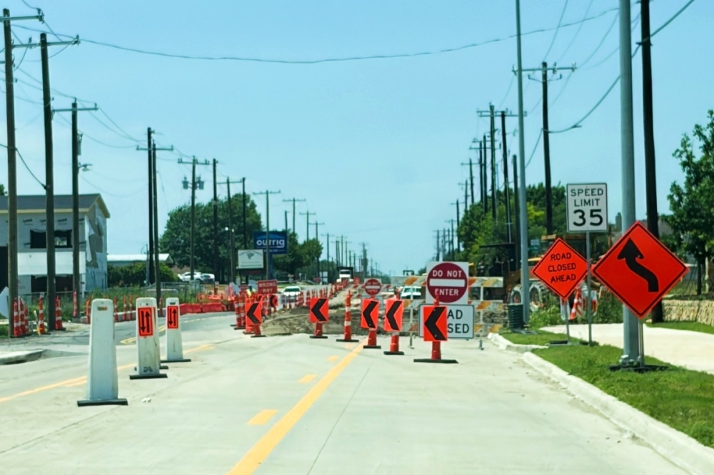 Road work sign